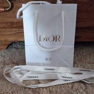 Dior White and Gold Gift Bag & Chanel Ribbon